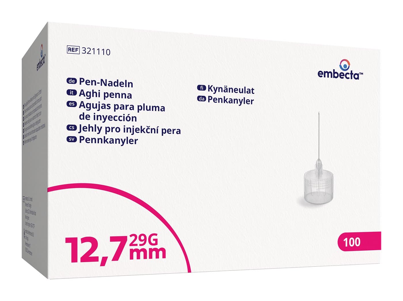Pennkanyler embecta 12,7 mm × 29G · 100-pack