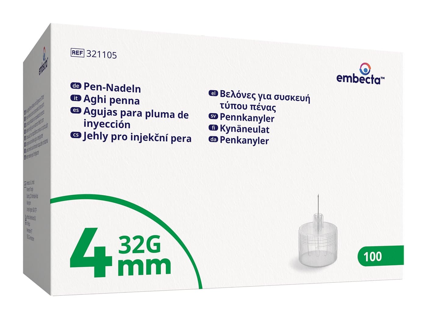Pennkanyler embecta 4 mm × 32G · 100-pack
