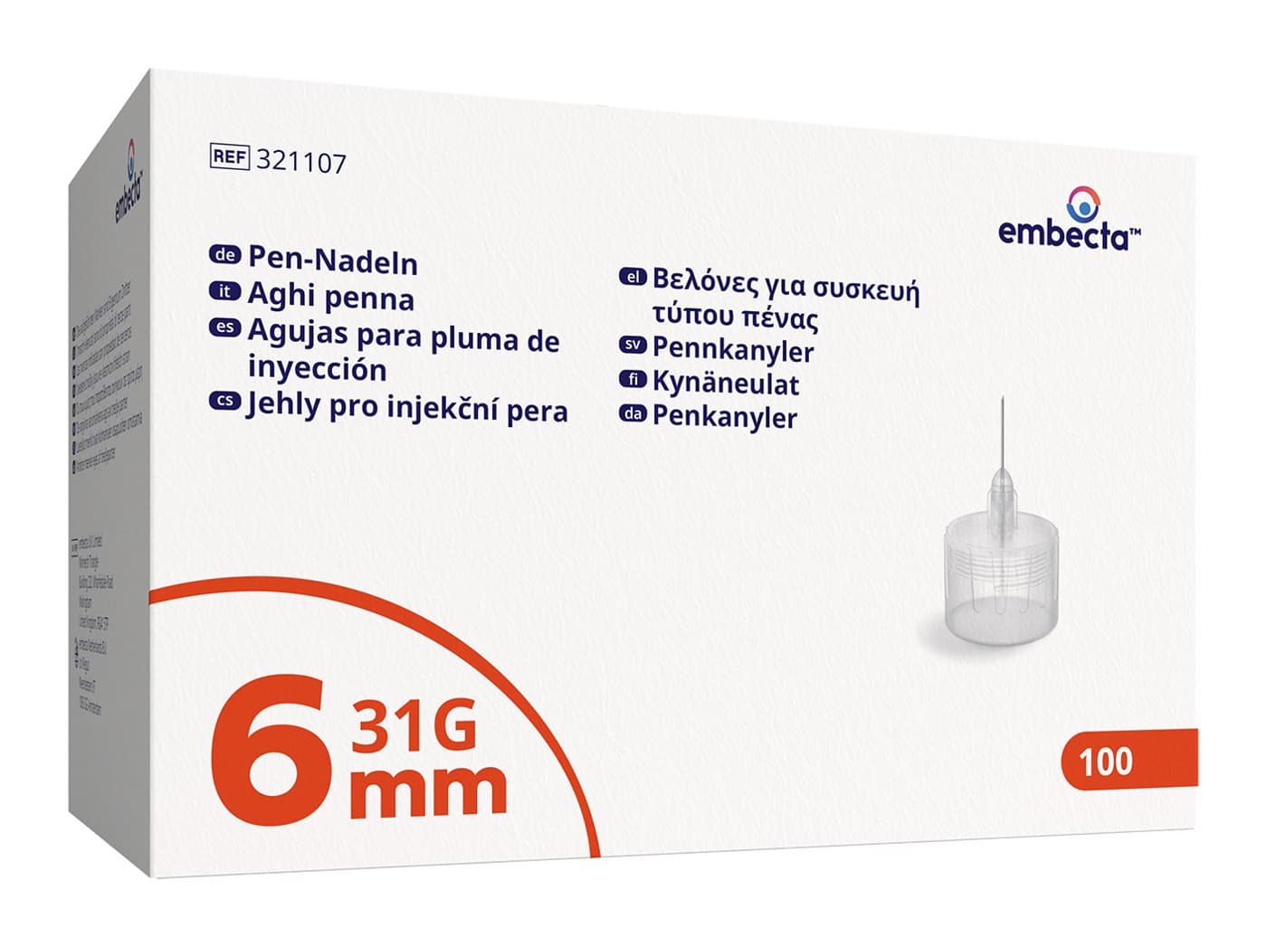 Pennkanyler embecta 6 mm × 31G · 100-pack