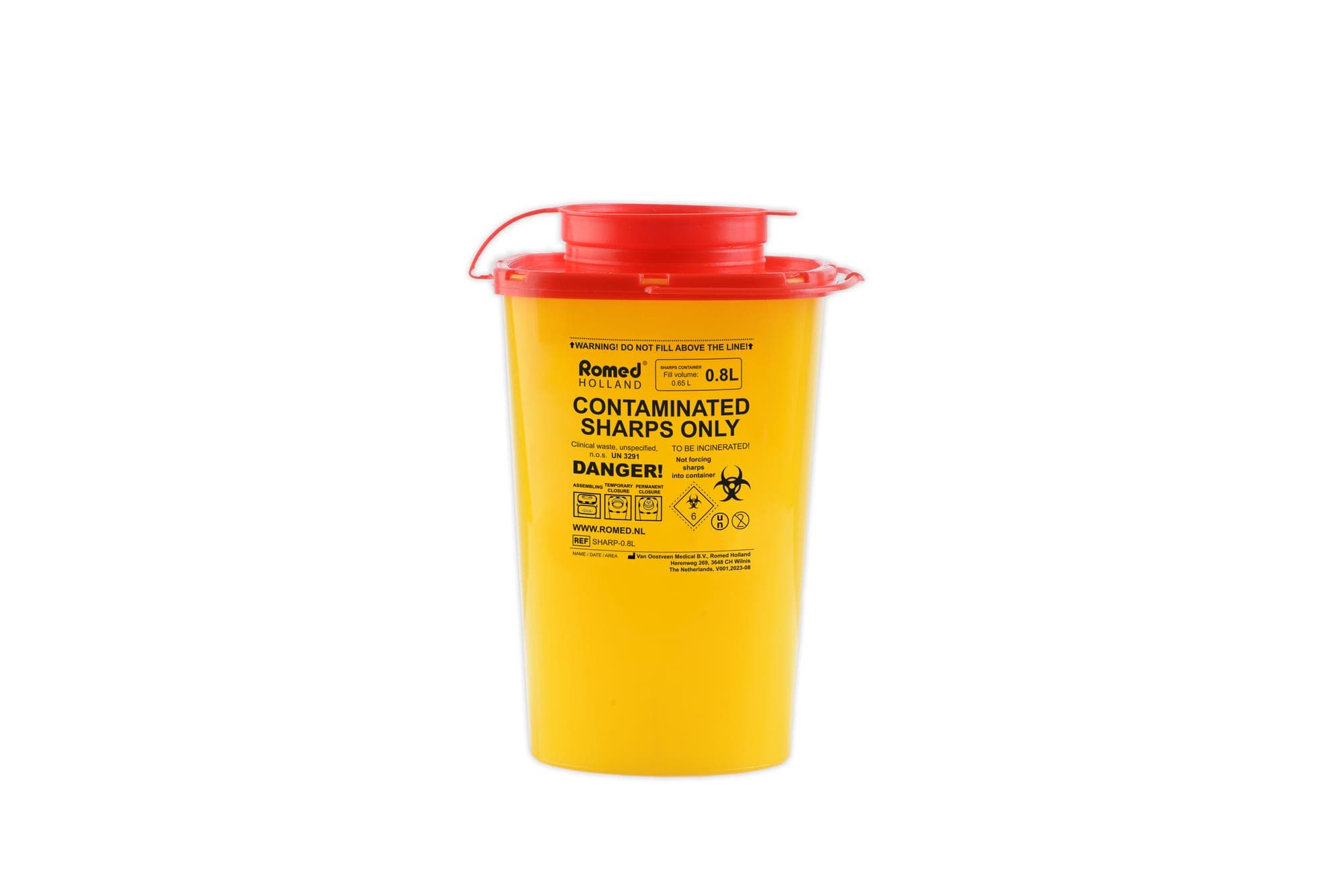 Sharps-container 0,8 L · säker kanylburk